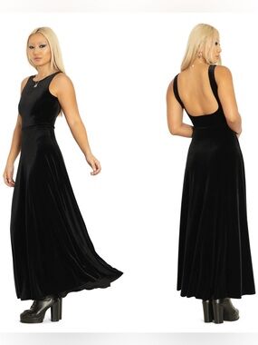 Blackmilk velvet black underbust maxi dress